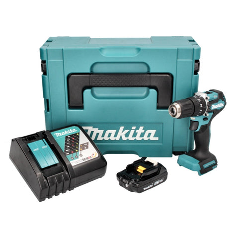 Makita DHP 487 RA1J akumulatorowa wiertarko-wkrętarka udarowa 18 V 40 Nm bezszczotkowa + 1x akumulator 2,0 Ah + ładowarka + Makpac