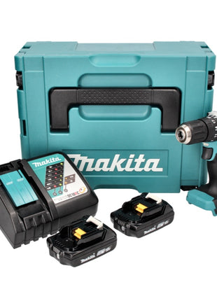 Taladro percutor inalámbrico Makita DHP 487 RAJ 18 V 40 Nm sin escobillas + 2x baterías 2,0 Ah + cargador + Makpac