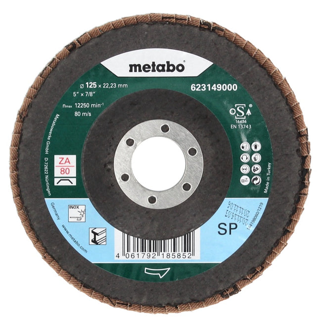 Disco de lijado de láminas Metabo, disco dentado P 80 125 mm 22,23 mm (10 x 623149000) para amoladoras angulares