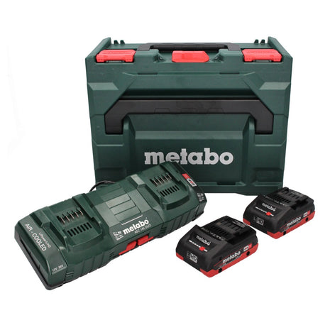 Set básico Metabo 18 V LiHD + 2x batería 4,0 Ah + cargador ASC 145 DUO + ​​metaBOX