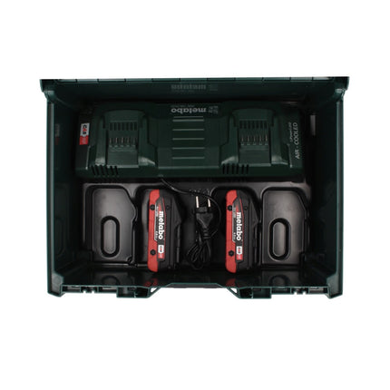 Kit de base Metabo 18 V LiHD + 2x batterie 4,0 Ah + chargeur ASC 145 DUO + ​​metaBOX