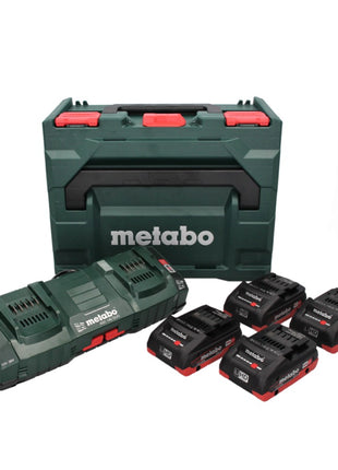 Kit de base Metabo 18 V LiHD + 4x batteries 4,0 Ah + chargeur ASC 145 DUO + ​​metaBOX