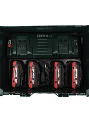 Kit de base Metabo 18 V LiHD + 4x batteries 4,0 Ah + chargeur ASC 145 DUO + ​​metaBOX