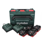 Kit de base Metabo 18 V LiHD + 4x batteries 5,5 Ah + 2x chargeur ASC 55 + metaBOX