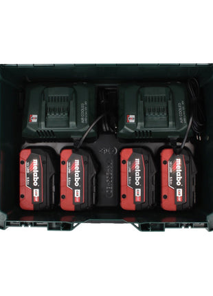 Kit de base Metabo 18 V LiHD + 4x batteries 5,5 Ah + 2x chargeur ASC 55 + metaBOX