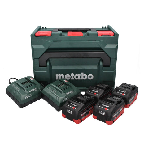 Kit de base Metabo 18 V LiHD + 4x batterie 8,0 Ah + 2x chargeur ASC 55 + métaBOX