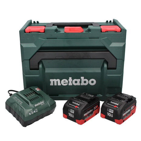 Set básico Metabo 18 V LiHD + 2x batería 10,0 Ah + cargador ASC 55 + metaBOX