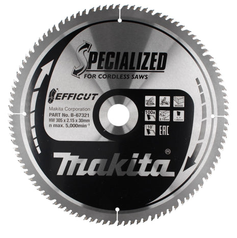 Makita CMSXF305100G Sega circolare SPECIALIZED EFFICUT 305 x 2,15 x 30 mm ( B-67321 ) - 100 denti, per legno