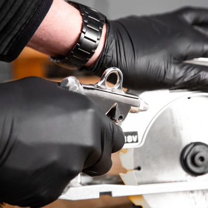 Nitrylowe rękawiczki jednorazowe w pudełku z dozownikiem czarne 100 sztuk rozmiar S / Small - niesterylne