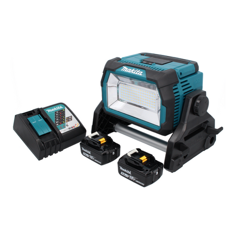 Makita DML 809 RT Projecteur de chantier LED sur batterie 18 V 10 000 lm + 2x batteries 5,0 Ah + chargeur