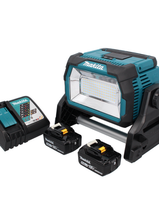 Makita DML 809 RG Projecteur de chantier LED sur batterie 18 V 10 000 lm + 2x batteries 6,0 Ah + chargeur