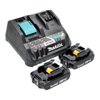 Makita Power Source Kit 18 V mit 2x BL 1820 B Akku 2,0 Ah ( 2x 197254-9 ) + DC 18 RE Multi Schnell Ladegerät ( 198720-9 )