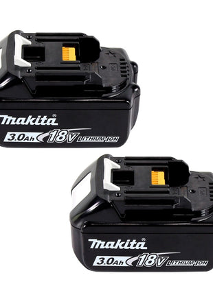 Kit de fuente de alimentación Makita 18 V con 2x batería BL 1830 B 3.0 Ah (197599-5) + cargador doble DC 18 SH (199687-4) + Makpac