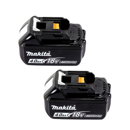 Kit di alimentazione Makita 18 V con 2x batteria BL 1840 B 4,0 Ah ( 197265-4 ) + caricabatterie doppio DC 18 SH ( 199687-4 )