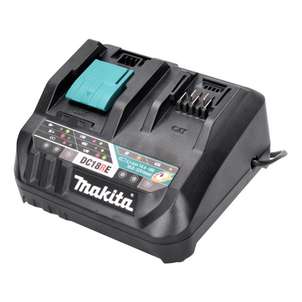 Kit alimentatore Makita 18 V con - 2x batterie BL 1830 B 3,0 Ah (2x 197599-5) + caricatore rapido multi DC 18 RE (198720-9) + Makpac