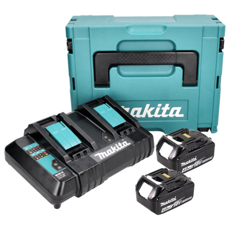 Zestaw Makita Power Source Kit 18 V z akumulatorem 2x BL 1840 B 4,0 Ah ( 197265-4 ) + podwójna ładowarka DC 18 SH ( 199687-4 ) + Makpac