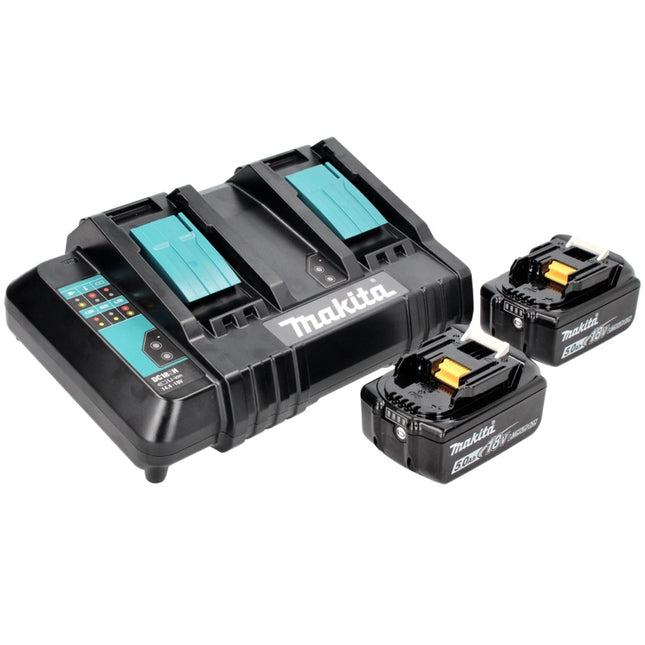 Makita Power Source Kit 18 V mit 2x BL 1850 B 5,0 Ah Akku ( 197280-8 ) + DC 18 SH Doppel Ladegerät ( 199687-4 )