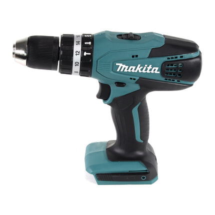 Makita HP 457 DWE taladro percutor inalámbrico Serie G 18 V 42 Nm en estuche + cortasetos inalámbrico UH 522 DZ 52 cm + 2x baterías 1,5 Ah + cargador