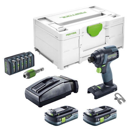 Festool TID 18 HPC 4,0 I-Plus Akku Schlagschrauber 18 V 180 Nm 1/4" ( 576482 ) + 2x Akku 4,0 Ah + Ladegerät + 6 tlg. Bitset + Systainer