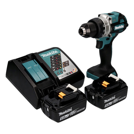 Taladro atornillador a batería Makita DDF 486 RT 18 V 130 Nm sin escobillas + 2x batería recargable 5,0 Ah + cargador