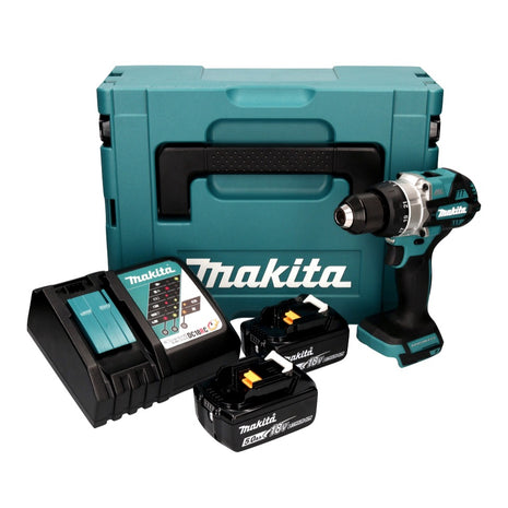 Makita DDF 486 RTJ Akku Bohrschrauber 18 V 130 Nm Brushless + 2x Akku 5,0 Ah + Ladegerät + Makpac