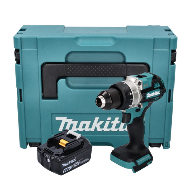 Makita DDF 486 G1J cordless drill driver 18 V 130 Nm brushless + 1x rechargeable battery 6.0 Ah + Makpac - without charger