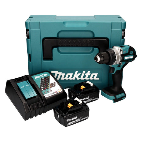 Makita DDF 486 RGJ taladro atornillador inalámbrico 18 V 130 Nm sin escobillas + 2 baterías 6,0 Ah + cargador + Makpac