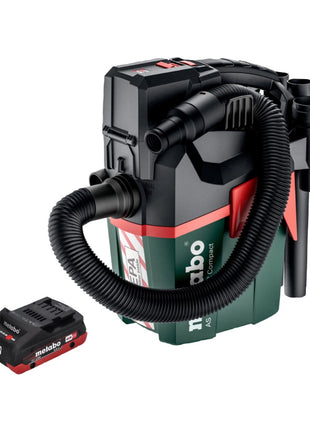 Metabo AS 18 HEPA PC Compact Akku Sauger 18 V 6 l Nass und Trocken Sauger mit Blasfunktion + 1x Akku 4,0 Ah - ohne Ladegerät