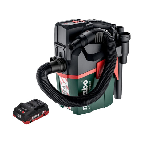 Metabo AS 18 HEPA PC Compact Akku Sauger 18 V 6 l Nass und Trocken Sauger mit Blasfunktion + 1x Akku 4,0 Ah - ohne Ladegerät