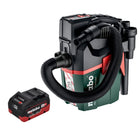 Metabo AS 18 HEPA PC Aspirateur à batterie compact 18 V Aspirateur eau et poussière 6 l avec fonction soufflante + 1x batterie 5,5 Ah - sans chargeur