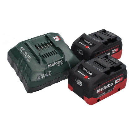 Metabo AS 18 HEPA PC Aspirador de batería compacto 18 V 6 l Aspirador en seco y húmedo con función de soplado + 2x baterías 5,5 Ah + cargador