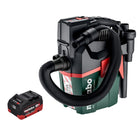 Metabo AS 18 HEPA PC Compact Akku Sauger 18 V 6 l Nass und Trocken Sauger mit Blasfunktion + 1x Akku 8,0 Ah - ohne Ladegerät