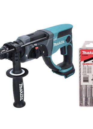 Makita DHR 202 Z Akku Kombihammer 18 V 2,0 J SDS Plus + 5 tlg. Bohrer Set - ohne Akku, ohne Ladegerät