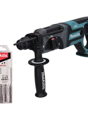 Taladro percutor inalámbrico Makita DHR 241 Z 18 V 2,0 J SDS plus + juego de taladro de 5 piezas - sin batería, sin cargador