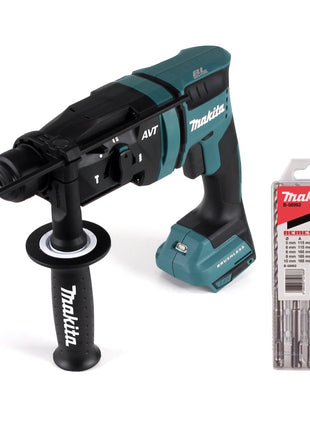 Makita DHR 182 Z Akku Bohrhammer 18 V 1,7 J SDS plus Brushless + 5 tlg. Bohrer Set - ohne Akku, ohne Ladegerät