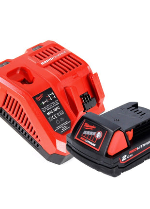 Milwaukee M18 FMT-201X FUEL multiherramienta a batería 18 V sin escobillas + 1x batería 2.0 Ah + cargador + set de accesorios 7 piezas + caja HD