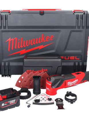 Milwaukee M18 FMT-501X FUEL Outil multifonctions sans fil 18 V Brushless + 1x batterie 5,0 Ah + 7 pcs. d'accessoires + HD Box - sans chargeur