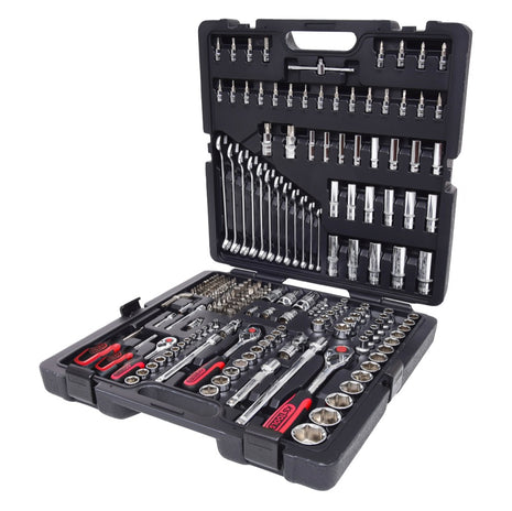 KS Tools CHROMEplus juego de llaves de vaso 1/4" 3/8" 5/16" 1/2" 216 piezas (918.0216) carraca reversible / llave combinada / Allen / Torx / ranurada / Phillips / Pozidriv / hexagonal