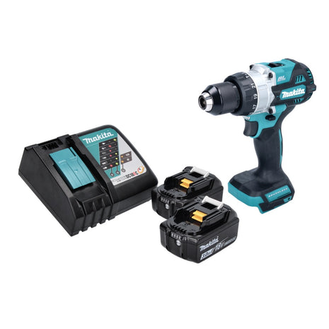 Makita DHP 486 RF Perceuse-visseuse à percussion sans fil 18 V 130 Nm Brushless + 2x batterie 3,0 Ah + chargeur