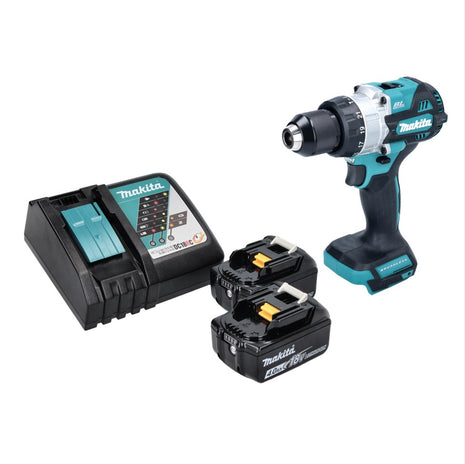 Makita DHP 486 RM trapano a percussione a batteria 18 V 130 Nm brushless + 2x batteria ricaricabile 4,0 Ah + caricabatterie