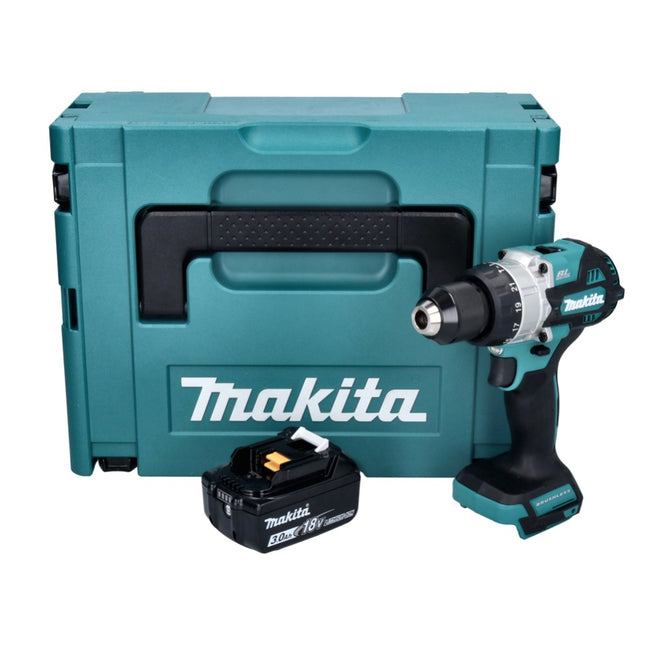 Taladro de percusión sin cable Makita DHP 486 F1J 18 V 130 Nm sin escobillas + 1x batería recargable 3,0 Ah + Makpac - sin cargador