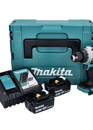 Taladro percutor inalámbrico Makita DHP 486 RFJ 18 V 130 Nm sin escobillas + 2x baterías 3,0 Ah + cargador + Makpac