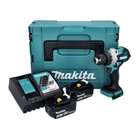 Makita DHP 486 RFJ akumulatorowa wiertarka udarowa 18 V 130 Nm bezszczotkowa + 2x akumulator 3,0 Ah + ładowarka + Makpac