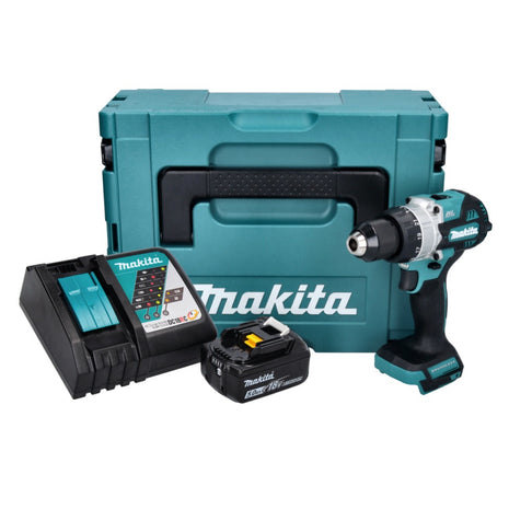 Makita DHP 486 RT1J Perceuse-visseuse à percussion sans fil 18 V 130 Nm Brushless + 1x batterie 5,0 Ah + chargeur + Makpac