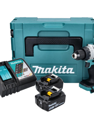 Makita DHP 486 RTJ perceuse à percussion sans fil 18 V 130 Nm sans balai + 2x batteries 5,0 Ah + chargeur + Makpac