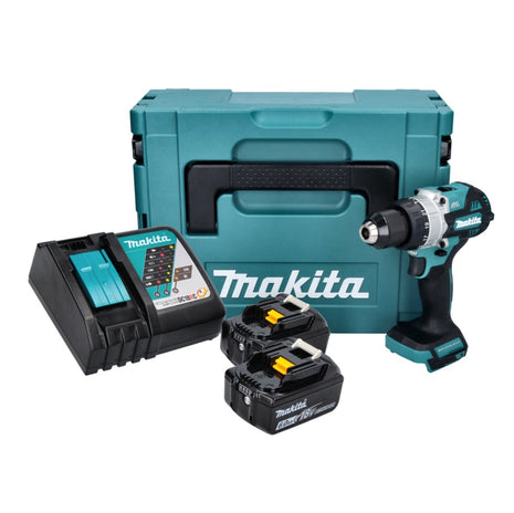 Taladro percutor inalámbrico Makita DHP 486 RGJ 18 V 130 Nm sin escobillas + 2x baterías 6,0 Ah + cargador + Makpac