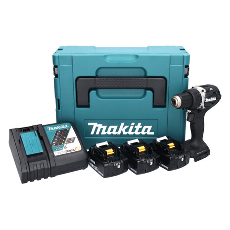 Makita DDF 484 T3BJ Trapano avvitatore brushless a batteria 18V 54 Nm in valigetta Makpac + 3x Batterie 1,5 Ah + Caricabatterie