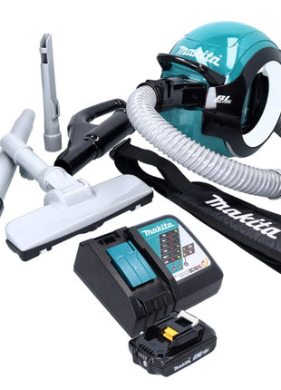 Aspirateur sans fil Makita DCL 501 RA1 18 V sans balais + 1x batterie 2,0 Ah + chargeur + accessoires