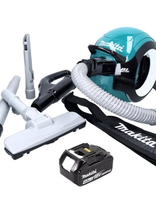 Aspirador de batería Makita DCL 501 M1 18 V sin escobillas + 1x batería 4,0 Ah + accesorios - sin cargador