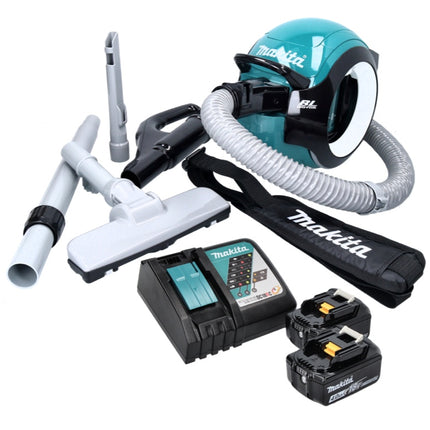 Makita DCL 501 RM Akku Staubsauger 18 V Brushless + 2x Akku 4,0 Ah + Ladegerät + Zubehör